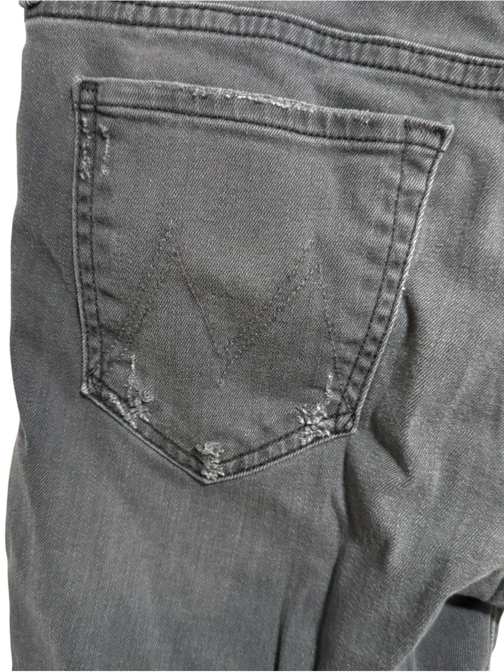 Mother The Looker Bermuda Knee Short  in Last Chance Saloon Wash size 28 gray